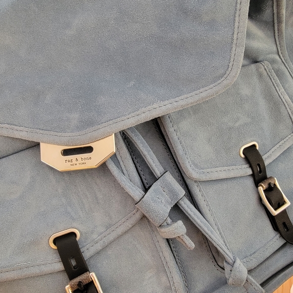 NWT Rag and Bone Indigo Suede Field Backpack - Picture 6 of 15